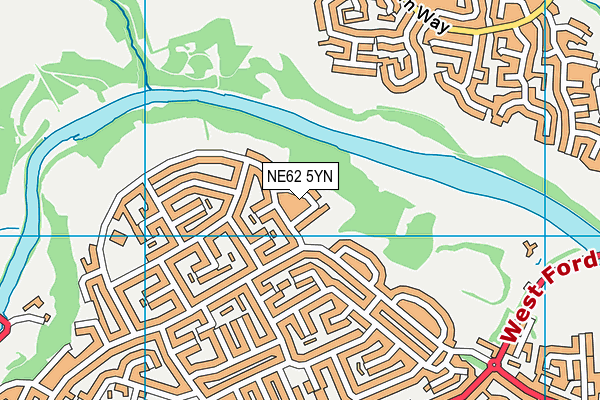 NE62 5YN map - OS VectorMap District (Ordnance Survey)