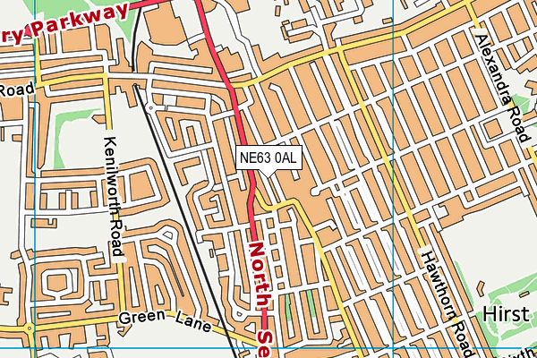 NE63 0AL map - OS VectorMap District (Ordnance Survey)
