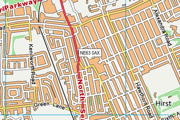 Central Primary School map (NE63 0AX) - OS VectorMap District (Ordnance Survey)