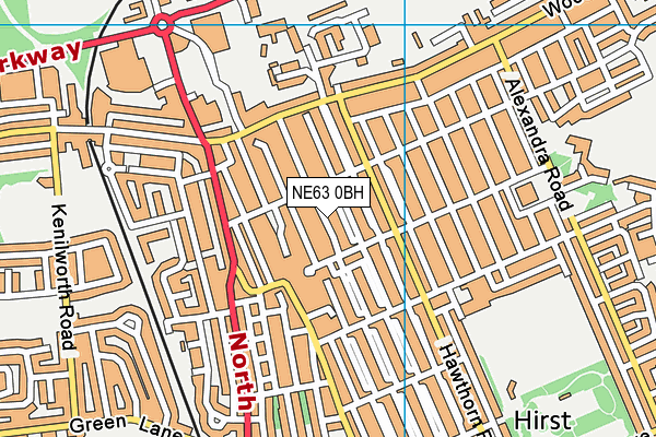 NE63 0BH map - OS VectorMap District (Ordnance Survey)