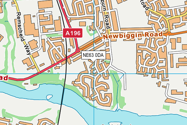 NE63 0DA map - OS VectorMap District (Ordnance Survey)