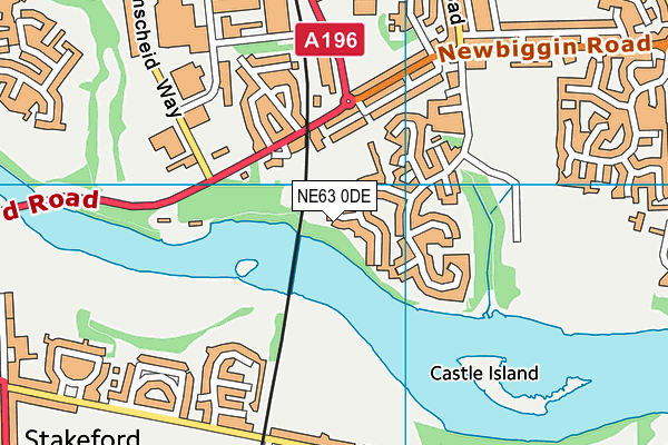 NE63 0DE map - OS VectorMap District (Ordnance Survey)