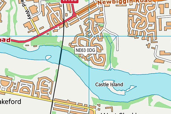 NE63 0DG map - OS VectorMap District (Ordnance Survey)