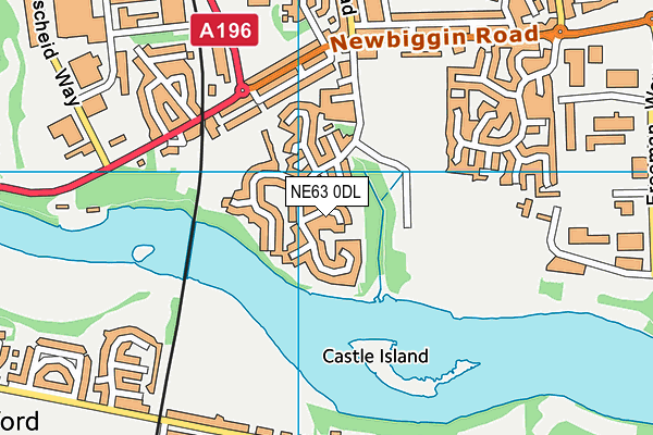 NE63 0DL map - OS VectorMap District (Ordnance Survey)