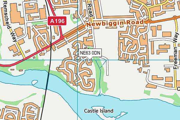 NE63 0DN map - OS VectorMap District (Ordnance Survey)