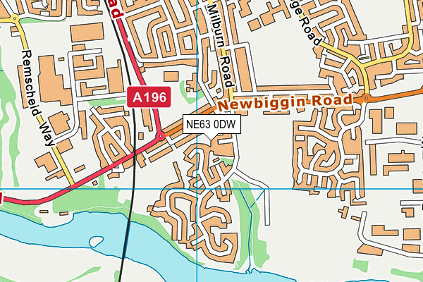 NE63 0DW map - OS VectorMap District (Ordnance Survey)