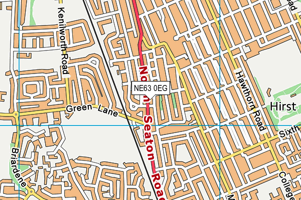 NE63 0EG map - OS VectorMap District (Ordnance Survey)