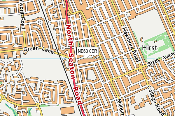 NE63 0ER map - OS VectorMap District (Ordnance Survey)