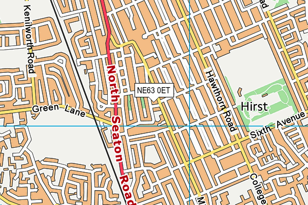 NE63 0ET map - OS VectorMap District (Ordnance Survey)