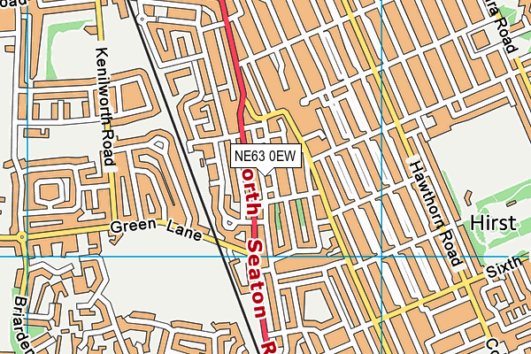 NE63 0EW map - OS VectorMap District (Ordnance Survey)
