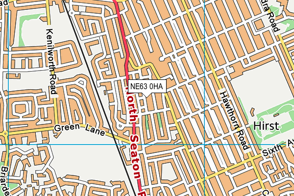 NE63 0HA map - OS VectorMap District (Ordnance Survey)