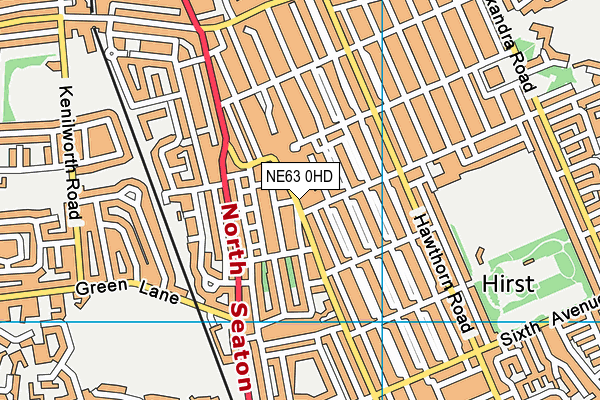 NE63 0HD map - OS VectorMap District (Ordnance Survey)