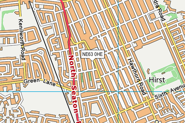 NE63 0HE map - OS VectorMap District (Ordnance Survey)