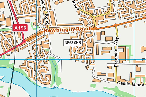 NE63 0HR map - OS VectorMap District (Ordnance Survey)