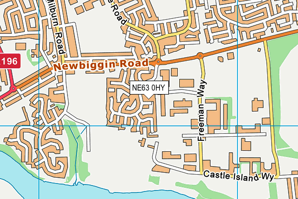 NE63 0HY map - OS VectorMap District (Ordnance Survey)
