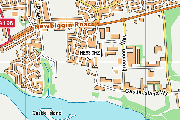 NE63 0HZ map - OS VectorMap District (Ordnance Survey)