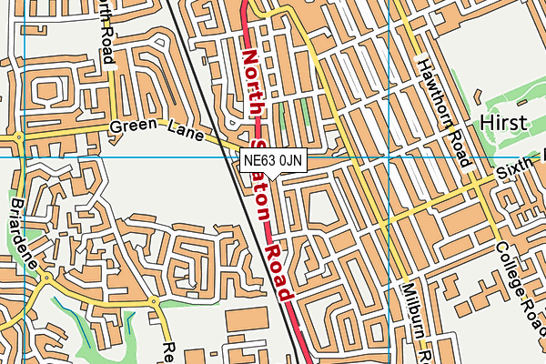 NE63 0JN map - OS VectorMap District (Ordnance Survey)
