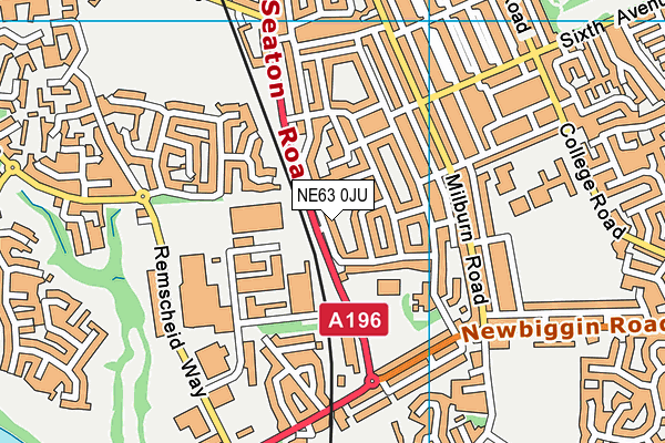 NE63 0JU map - OS VectorMap District (Ordnance Survey)