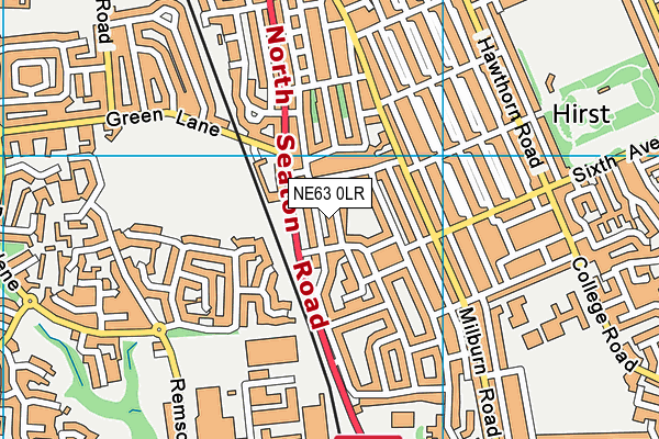 NE63 0LR map - OS VectorMap District (Ordnance Survey)