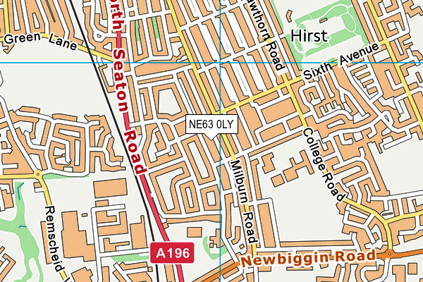 NE63 0LY map - OS VectorMap District (Ordnance Survey)