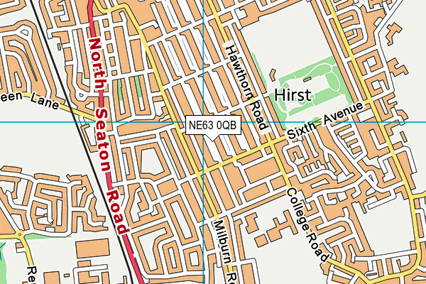 NE63 0QB map - OS VectorMap District (Ordnance Survey)