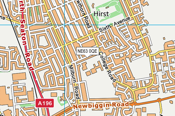NE63 0QE map - OS VectorMap District (Ordnance Survey)