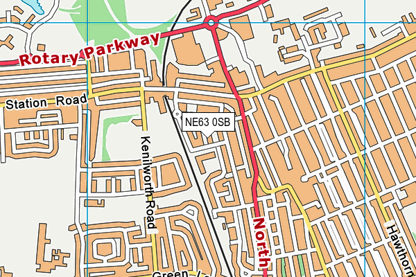 NE63 0SB map - OS VectorMap District (Ordnance Survey)