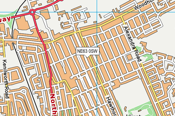 NE63 0SW map - OS VectorMap District (Ordnance Survey)