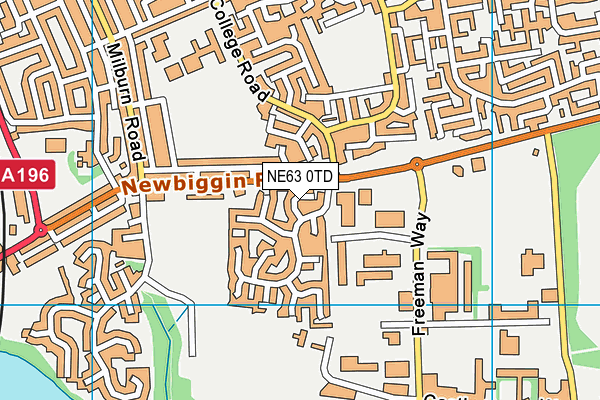 NE63 0TD map - OS VectorMap District (Ordnance Survey)