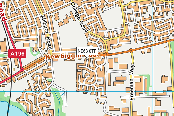 NE63 0TF map - OS VectorMap District (Ordnance Survey)