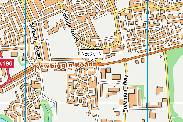 NE63 0TN map - OS VectorMap District (Ordnance Survey)