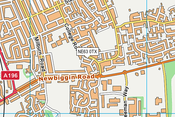 NE63 0TX map - OS VectorMap District (Ordnance Survey)