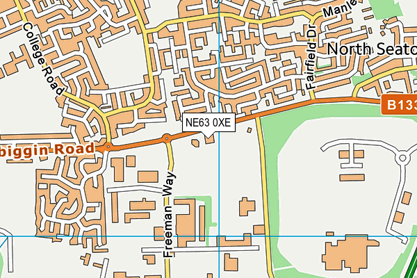 NE63 0XE map - OS VectorMap District (Ordnance Survey)