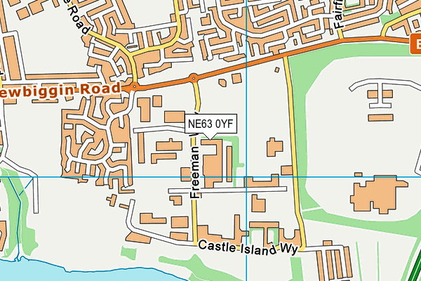 NE63 0YF map - OS VectorMap District (Ordnance Survey)