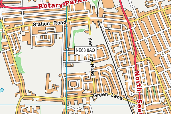 NE63 8AQ map - OS VectorMap District (Ordnance Survey)