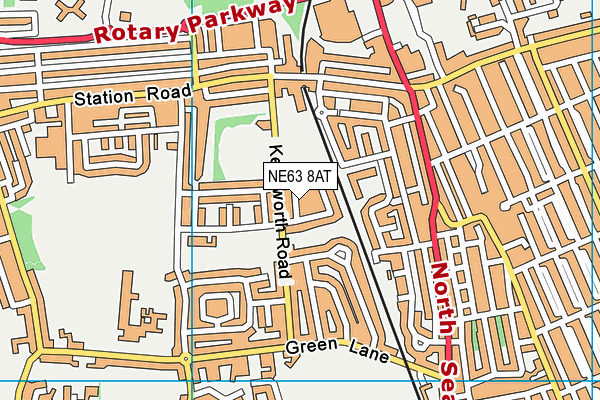 NE63 8AT map - OS VectorMap District (Ordnance Survey)