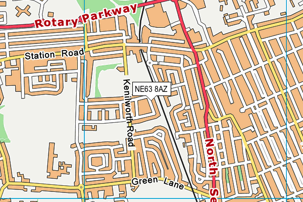 NE63 8AZ map - OS VectorMap District (Ordnance Survey)