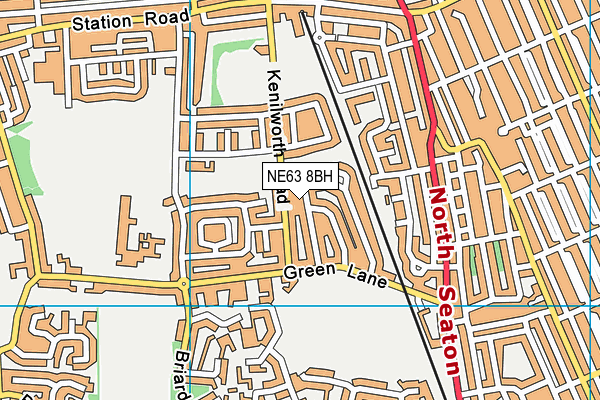 NE63 8BH map - OS VectorMap District (Ordnance Survey)