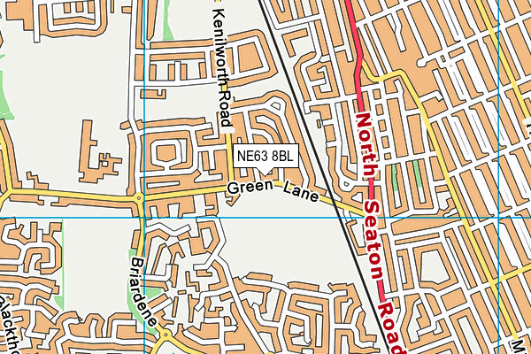 NE63 8BL map - OS VectorMap District (Ordnance Survey)