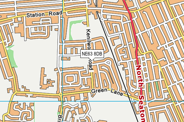 NE63 8DB map - OS VectorMap District (Ordnance Survey)