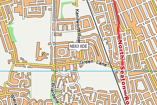 NE63 8DE map - OS VectorMap District (Ordnance Survey)
