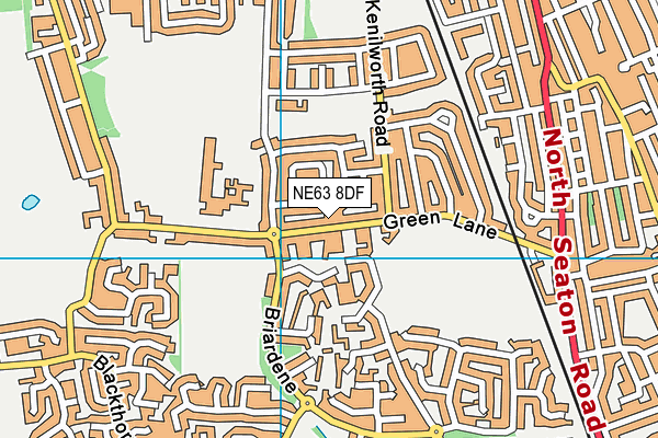 NE63 8DF map - OS VectorMap District (Ordnance Survey)