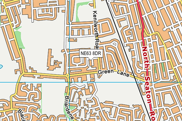 NE63 8DR map - OS VectorMap District (Ordnance Survey)