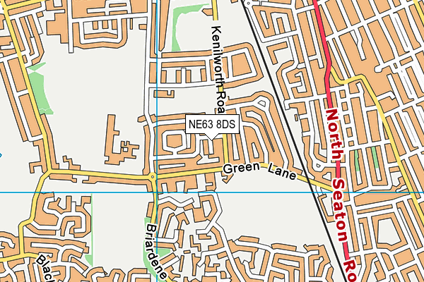 NE63 8DS map - OS VectorMap District (Ordnance Survey)