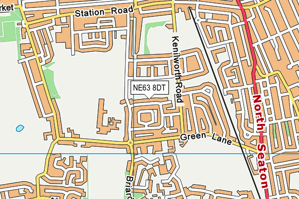 NE63 8DT map - OS VectorMap District (Ordnance Survey)