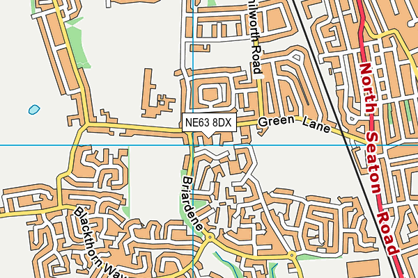 NE63 8DX map - OS VectorMap District (Ordnance Survey)