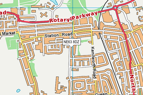 NE63 8DZ map - OS VectorMap District (Ordnance Survey)