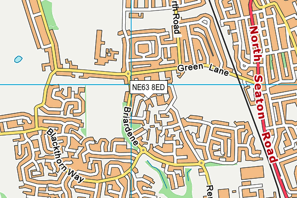 NE63 8ED map - OS VectorMap District (Ordnance Survey)
