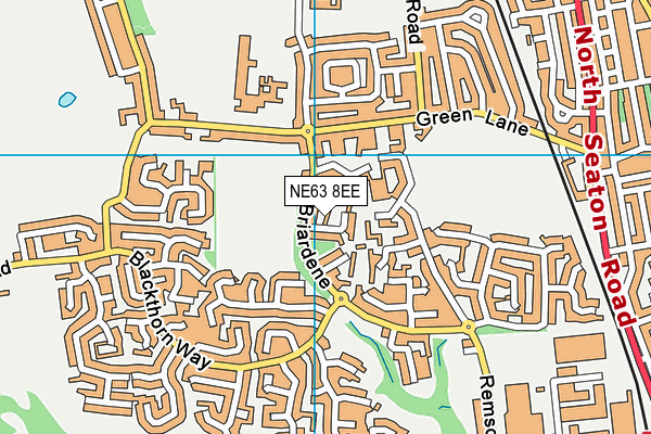 NE63 8EE map - OS VectorMap District (Ordnance Survey)