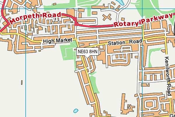 NE63 8HN map - OS VectorMap District (Ordnance Survey)